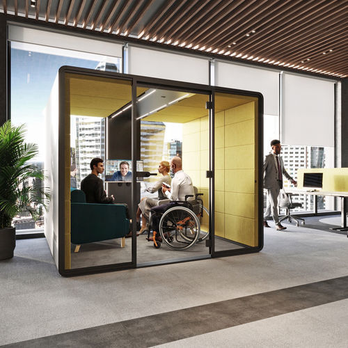 声学办公桌POD - HUSHACCESS. L - Mikomax Smart Office - 玻璃门 / 模块化 / 带视频会议系统