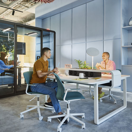 现代风格工作台 - HushSpot - Mikomax Smart Office - 漆包金属 / 涂漆金属桌脚 / 长方形