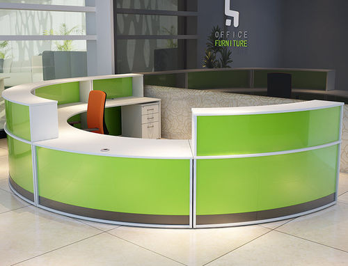 圆弧形前台接待桌 - Hawk Furniture Ltd. - 转角 / 组合式 / 木质