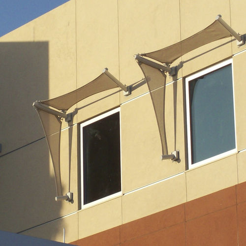 索膜结构 - POINT-SUPPORTED TENSILE STRUCTURES - FabriTec Structures - 船帆型 / 入口雨棚 / 用于外墙