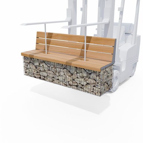 传统风格公共长椅 - UP - ID GABION - L'AGENCE URBAINE - 电镀钢 / 钢 / HPL