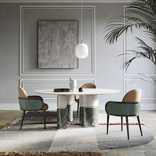 现代风格桌 - Lo&iuml;c - Capital Collection - 哑光漆木 / 光泽漆木 / 金属桌脚