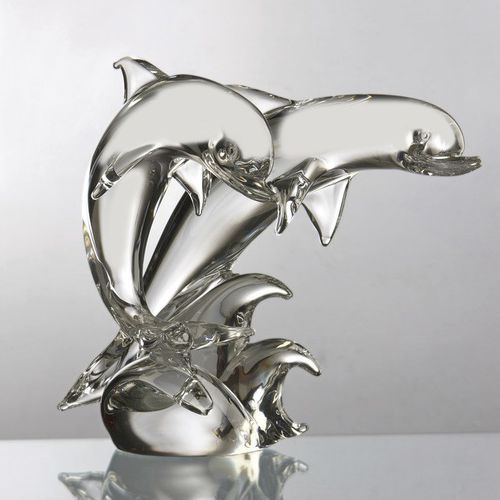 水晶雕塑 - JUMPING DOLPHINS  - Duccio di Segna srl - 商用