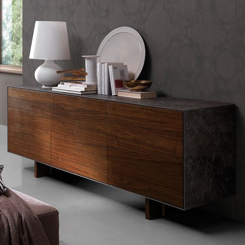 现代风格餐边柜 - THIN - Oliver B. Group srl - 胡桃木 / 实木 / 陶瓷