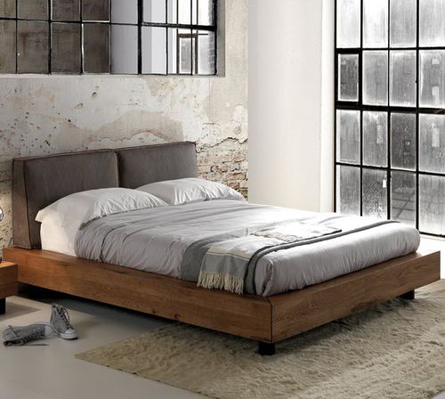 双人床 - LETTO - Oliver B. Group srl - 现代风格 / 带软包床头板 / 栎木