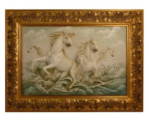 装饰画 - Small running horses - Porcellane Principe snc