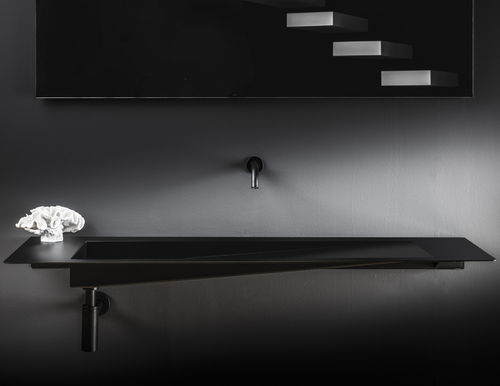 嵌入式台盆 - BLADE - GRAZIANO RADIATORS - 不锈钢 / 带台面 / 长方形