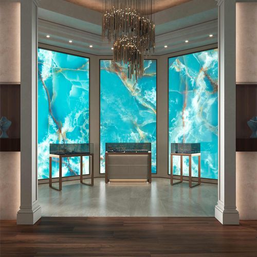 外包装饰面板 - BLUE ONYX - Tecnografica Italian Wallcoverings - 壁挂 / 室内装潢 / 用于天花板