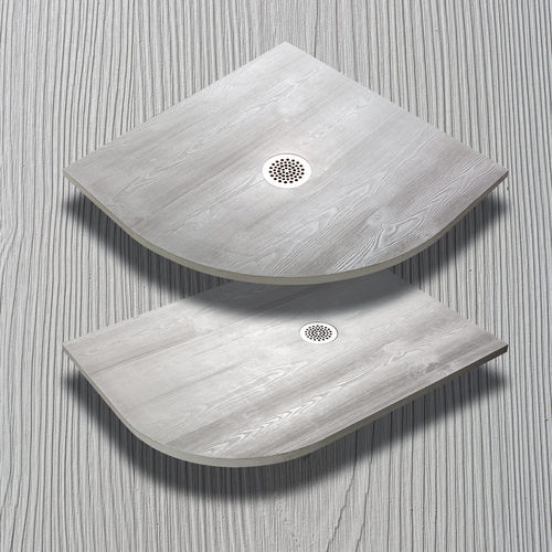 转角淋浴底盆 - SEMICIRCOLARE - THERMO DESIGN - 放置式 / 超平 / 木质