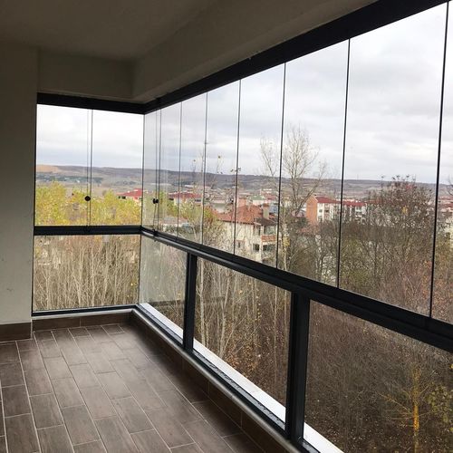 铝制窗户 - WITHOUT GUIDE WITH GLASS RAILING - BKS balcony glazing systems - 折叠 / 双叶 / 1叶