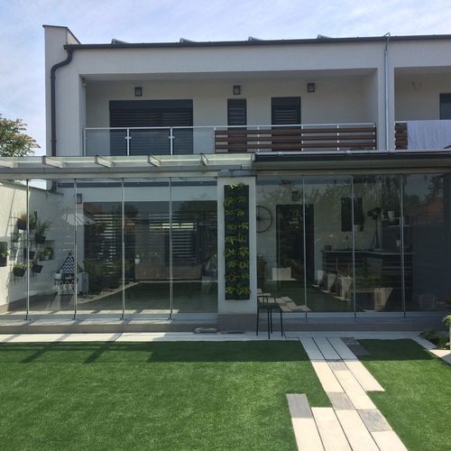 阳台滑动折叠玻璃门 - movable glass - BKS balcony glazing systems - 风琴帘 / 铝制 / 三叶