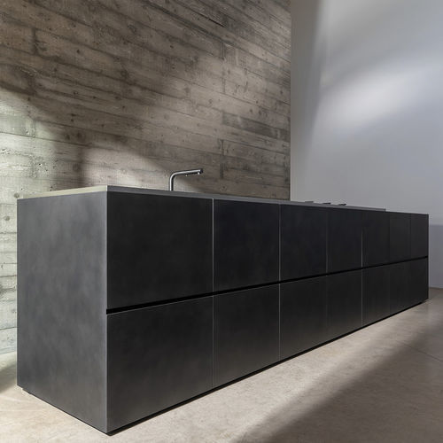 现代风格厨房 - M4 - Minimal Cucine - 木制贴皮 / 岛台式 / 无把手