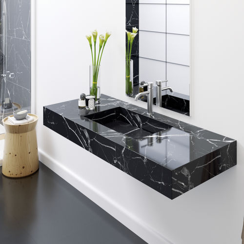 悬挂式台盆 / 矩形 / 大理石 / 现代风格 - marquina c2 - riluxa