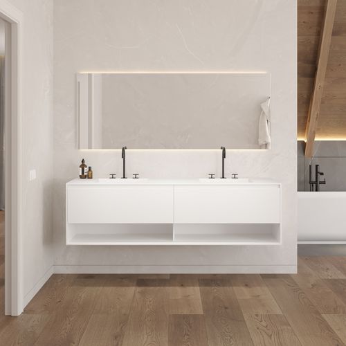 壁挂式台盆柜 - ATHENA CLASSIC 2AL - Riluxa - MDF / Corian®可丽耐 / 现代风格