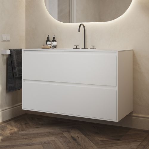 壁挂台盆柜 - GAIA CLASSIC 2SP - Riluxa - MDF / Corian®可丽耐 / 现代风格