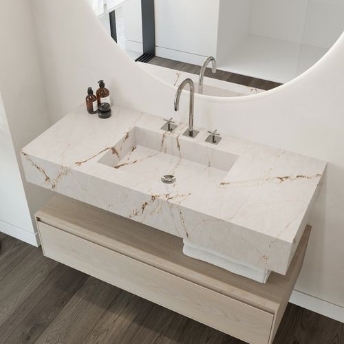 悬挂式台盆 - ELEGANCE - Riluxa - Silestone®材质 / 长方形 / 无孔