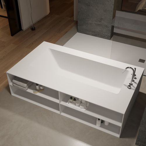 住宅用浴缸 - AQUILA 4 SHELVES - Riluxa - Corian®可丽耐 / 现代风格 / 带收纳