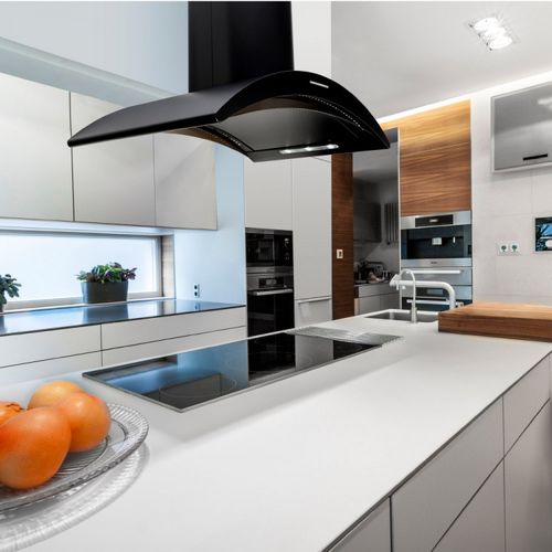 岛台吸油烟机 - LA-90-CRESTA-ISL - Luxair Cooker Hoods Kitchen Extractors - 内置照明 / 原创设计 / 黑色