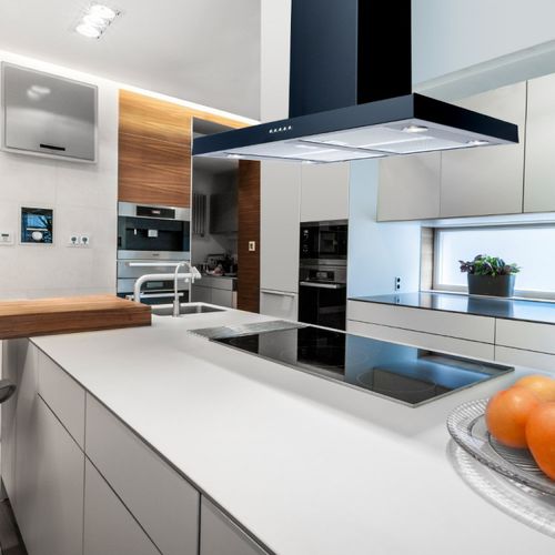 岛台吸油烟机 - LA-90-FLT-ISL - Luxair Cooker Hoods Kitchen Extractors - 内置照明 / 黑色