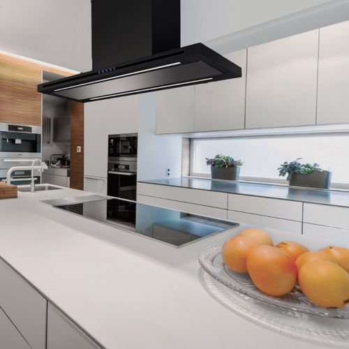 岛台吸油烟机 - LA-90-LINEA-ISL - Luxair Cooker Hoods Kitchen Extractors - 内置照明 / 黑色