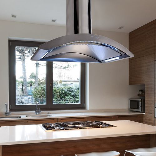 岛台吸油烟机 - LA-90-CRESTA-ISL-SS - Luxair Cooker Hoods Kitchen Extractors - 内置照明 / 原创设计