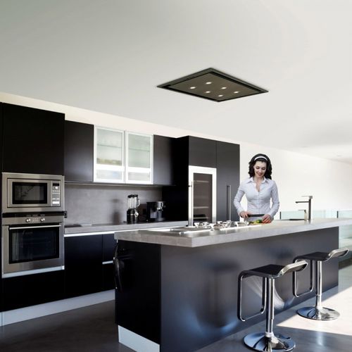 悬挂式吸油烟机 - LA-90-ANZI - Luxair Cooker Hoods Kitchen Extractors - 内置照明 / 黑色