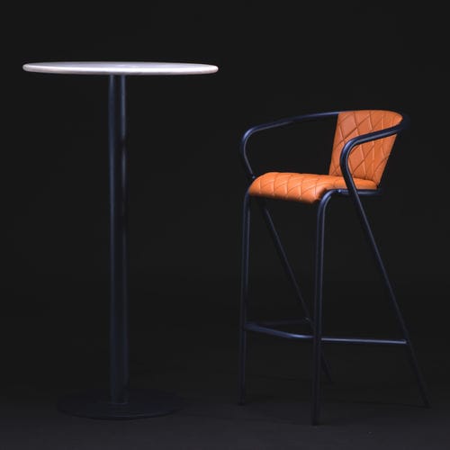 现代风格高脚桌 - BICAtable Central High - BICA chair - 木制贴皮 / 大理石 / 粉末涂层钢底座