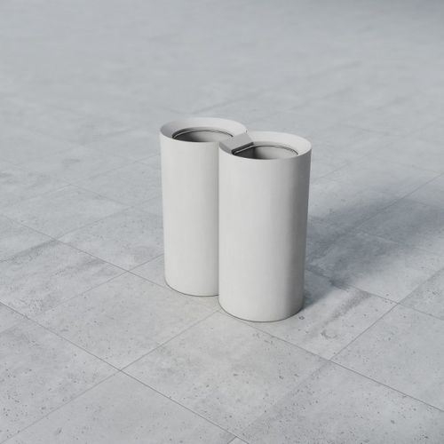 电镀钢垃圾桶 - CORNER - PREFAC MYWAY - 垃圾分类 / 商用 / 双