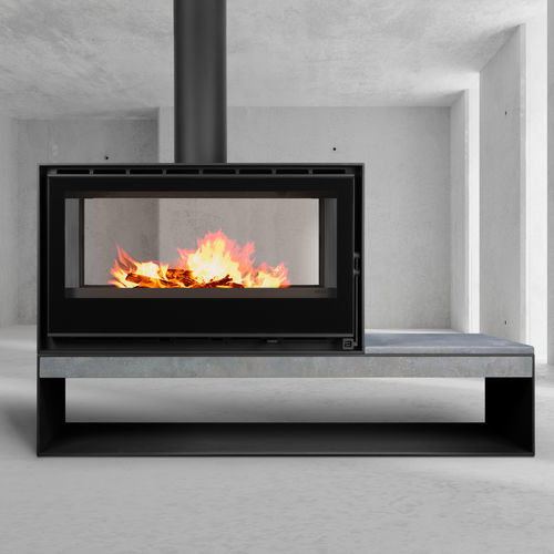 木材采暖炉 - DIAMANTINE 100 DF EcoDesign - BELLIDO Manufacturas Metálicas, S.L. - 12 kW / 猫脚 / 中央