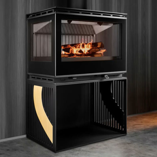 木材采暖炉 - DIAMANTINE 80 FRONTAL LATERAL 3L - BELLIDO Manufacturas Metálicas, S.L. - 10 kW...20 kW / 猫脚 / 3面