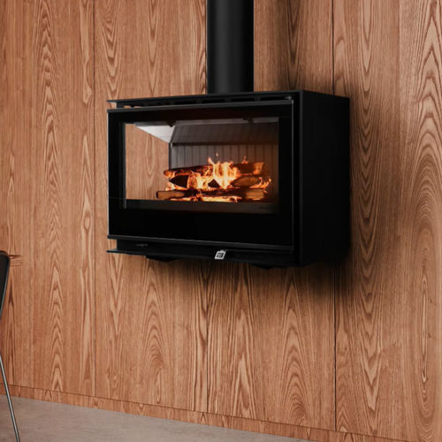 木材采暖炉 - DIAMANTINE 80 FRONTAL LATERAL R|L - BELLIDO Manufacturas Metálicas, S.L. - 10 kW...20 kW / 壁挂 / 2 面式