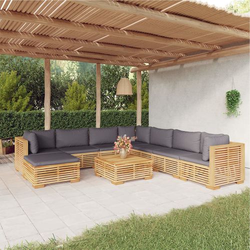 现代风格花园客厅家具 - vidaXL 9-tlg : 3100890 - desayo - 实木 / 柚木 / 布料