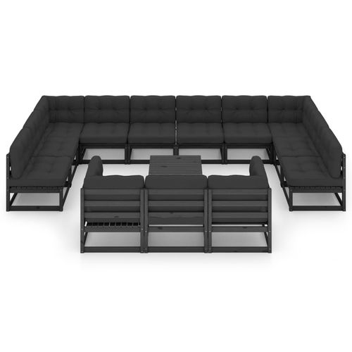 现代风格花园客厅家具 - vidaXL 14-tlg : 3077293 - desayo - 松木 / 实木 / 布料