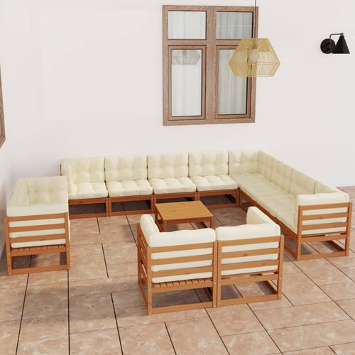 现代风格花园客厅家具 - vidaXL 13-tlg : 3077012 - desayo - 松木 / 实木 / 布料