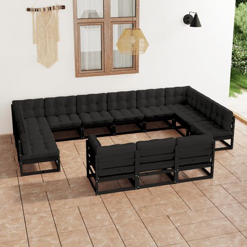 现代风格花园客厅家具 - vidaXL 13-tlg : 3077288 - desayo - 松木 / 实木 / 布料