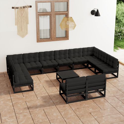 现代风格花园客厅家具 - vidaXL 13-tlg : 3077283 - desayo - 松木 / 实木 / 布料