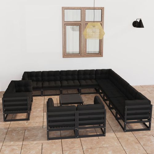 现代风格花园客厅家具 - vidaXL 14-tlg : 3077023 - desayo - 松木 / 实木 / 布料