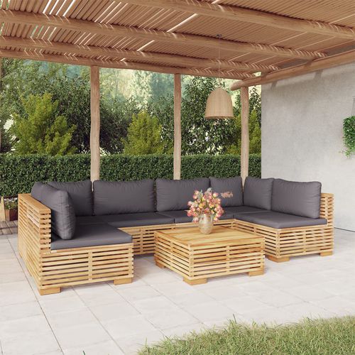 现代风格花园客厅家具 - vidaXL 7-tlg : 3100894 - desayo - 实木 / 柚木 / 布料