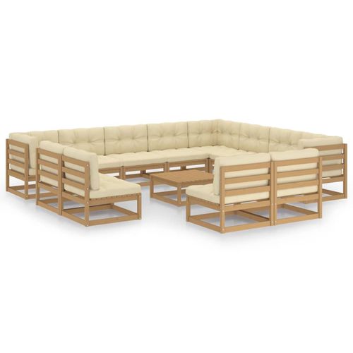 现代风格花园客厅家具 - vidaXL 13-tlg : 3076952 - desayo - 松木 / 实木 / 布料