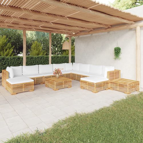 现代风格花园客厅家具 - vidaXL 12-tlg : 3100887 - desayo - 实木 / 柚木 / 布料