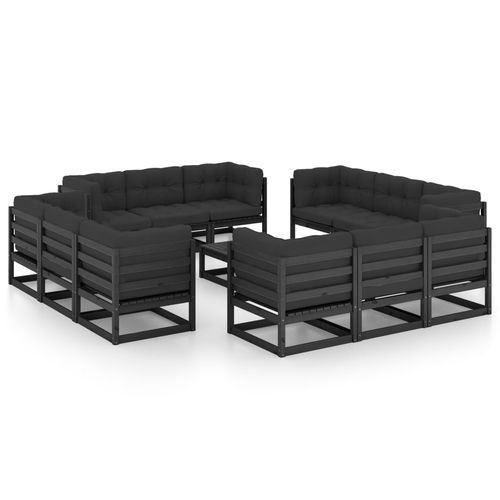 现代风格花园客厅家具 - vidaXL 13-tlg : 3076348 - desayo - 松木 / 实木 / 布料