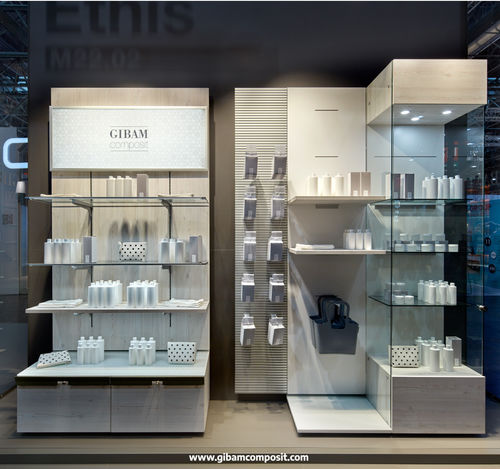 美容产品陈列架 - M22.02 ETHIS - GIBAM SHOPS SPA - 壁挂 / 木质 / 铝制
