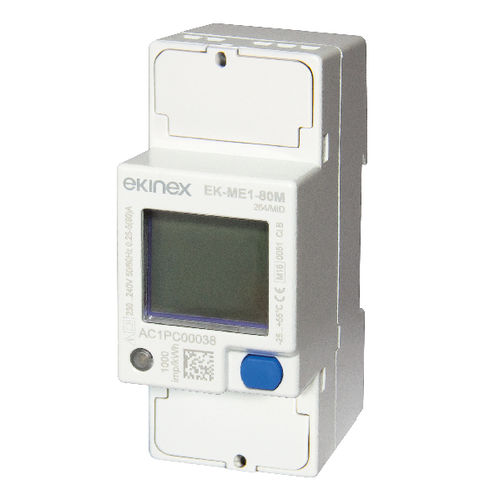 单相能量计 - EK-ME1-80M - ekinex® - 数字 / 50 Hz / 60 Hz