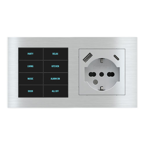 智能家居设备开关 - EK-E20-TP-8T-P | EK-PWS-IT-USB - ekinex® - 用于卷帘百叶窗 / 用于遮光帘 / 按钮式开关