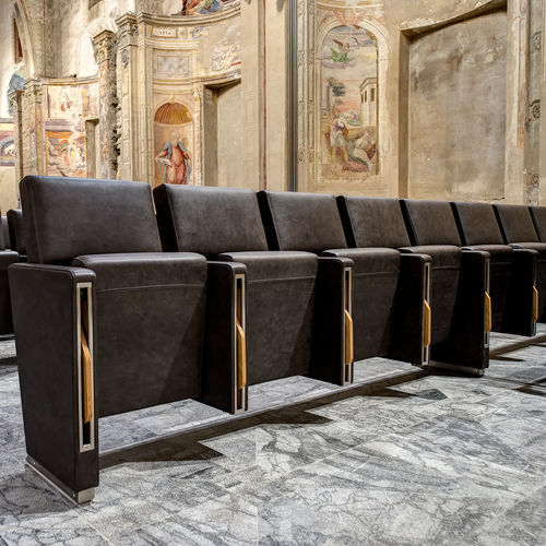 现代风格礼堂椅 - SANT'AGOSTINO - Cinearredo Italia - 布料 / 皮质 / 胶合板