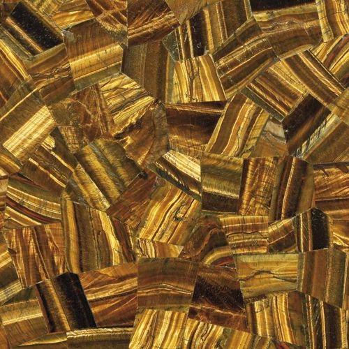 半宝石瓷砖 - TIGER EYE GOLD RANDOM - Elite Stone - 高亮光 / 室内 / 墙面