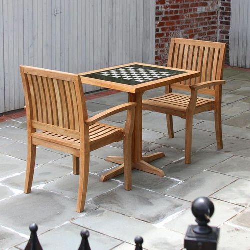 户外国际象棋桌 - FOXHALL® - COUNTRY CASUAL TEAK - 现代风格 / 商用 / 家用