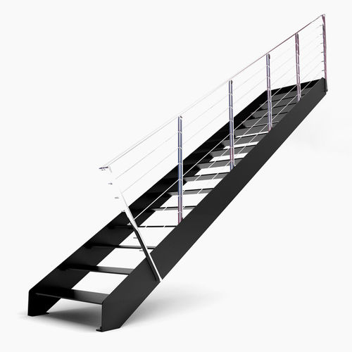 直线型楼梯 - L20-2R-GFL - d'OPERA STAIRS - 金属台阶 / 金属结构 / 现代风格