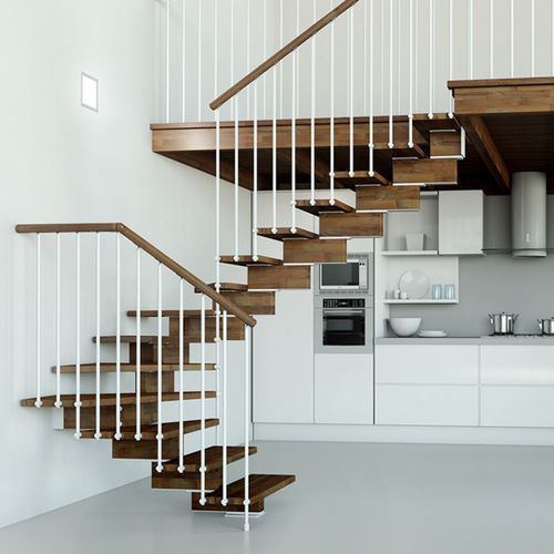 L型楼梯 - K20-KIT - d'OPERA STAIRS - U形 / 木台阶 / 木质结构