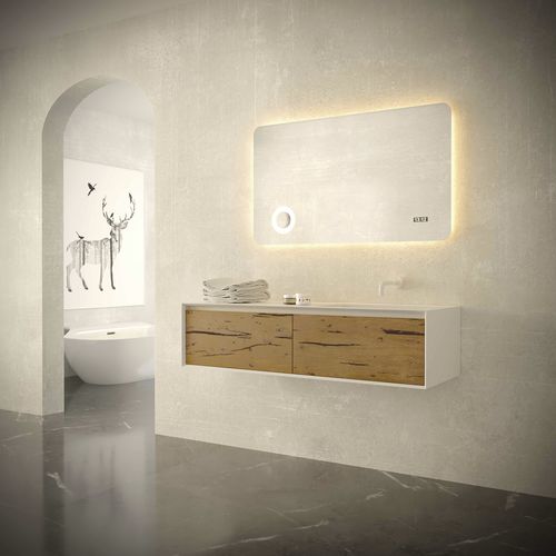 壁挂台盆柜 - PLANAR COMP 07 - NOVEL BATHROOM FURNITURE - 栎木 / 漆木 / 木制贴皮